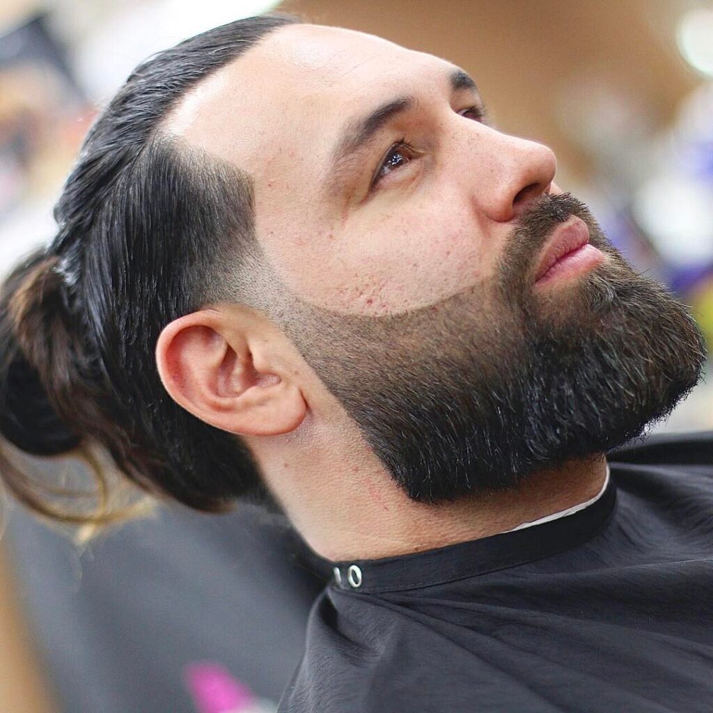 Man Bun Hairstyle + Line Up + Beard