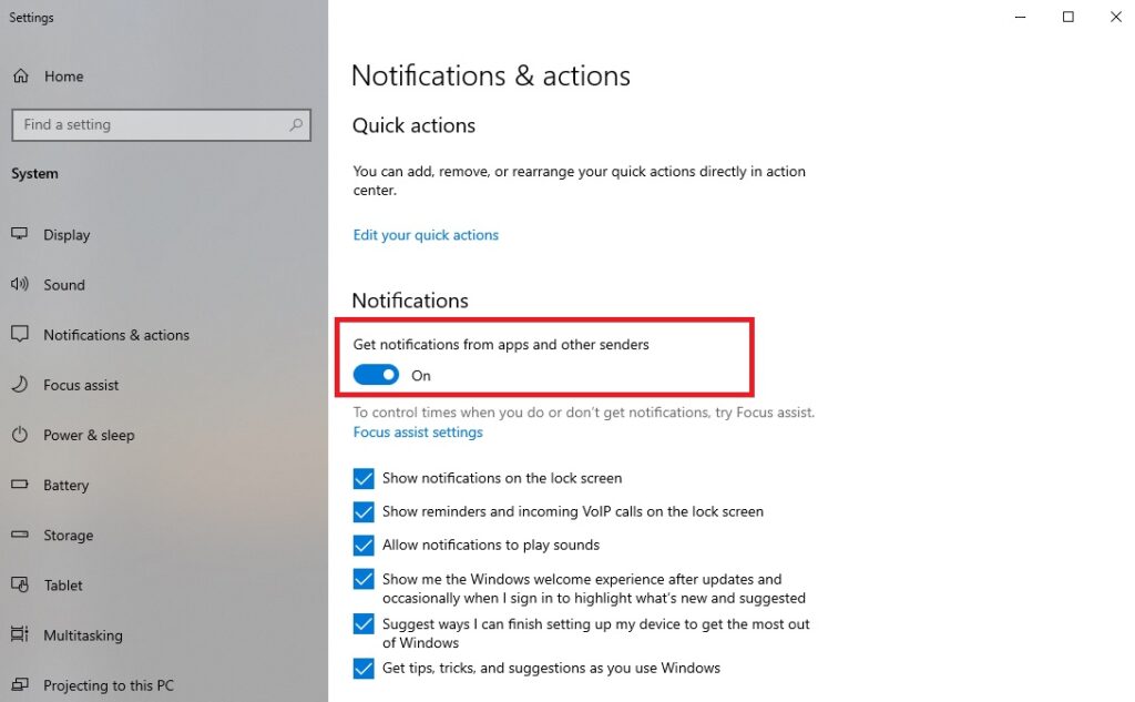 How To Turn Off Windows 10 Notifications