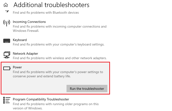 Run the troubleshooter