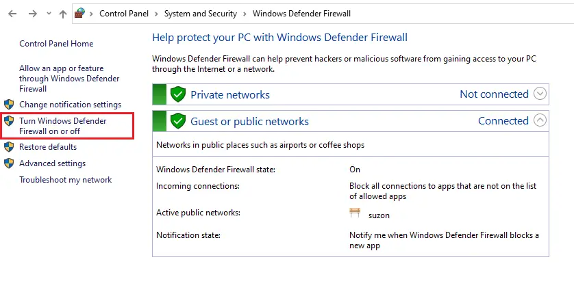 How To Turn Off Firewall Windows 10 1