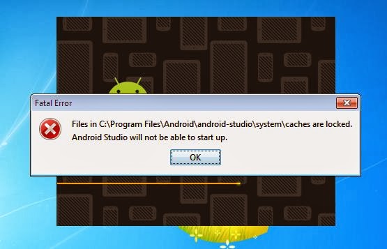 Android-studios System cache are locked